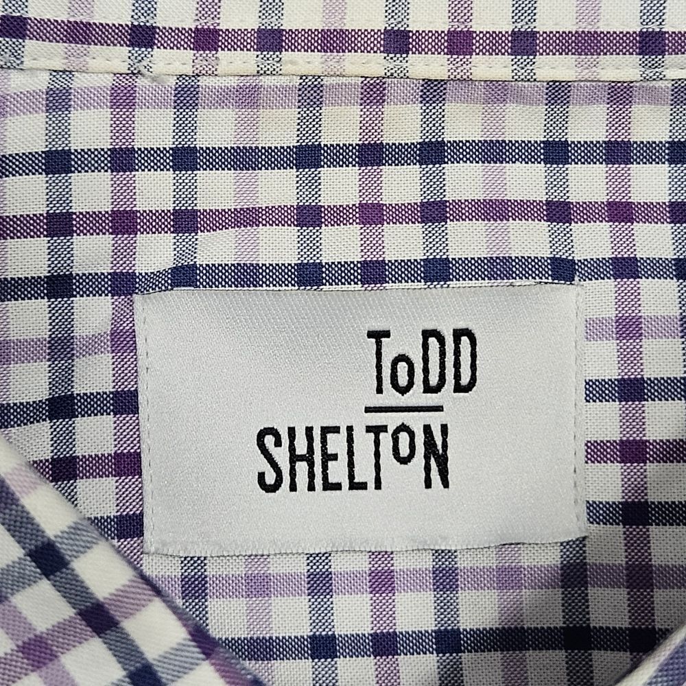 Todd Shelton Shirt Mens Purple Button Up Preppy Casual‎ *see Pics For Size - Picture 3 of 8